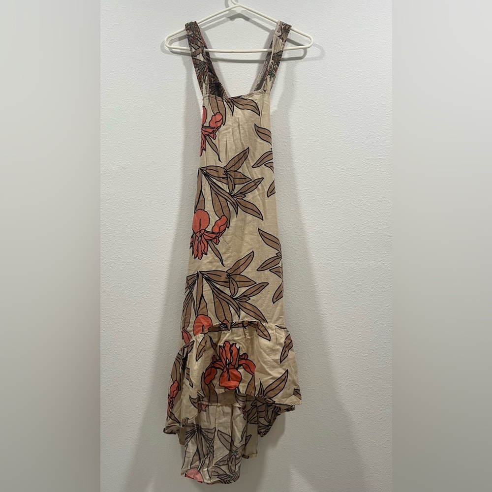 Cream Sleeveless Halter Midi Dress for Resort Wear